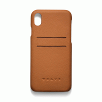 Чехол кожаный для iPhone XR (коричневый)